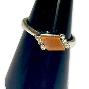 New Sterling Silver Handmade Geometric Brown Dendrite Jasper Gemstone Ring